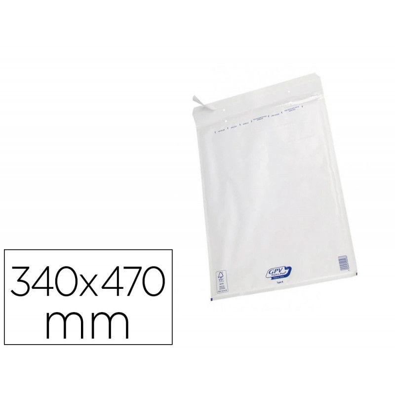 Pochette gpv bulles air kraft blanc 75g 340x470mm k boîte 50 unités