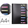 Trieur exacompta 3 rabats polypropylène a4+ 8 compartiments fenêtres fermeture élastique coloris noir