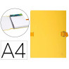 Chemise exacompta rabat en pied carton recouvert a4 23x32cm dos extensible 13cm sangle boucle coloris jaune