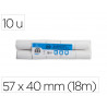 Bobine thermique exacompta tickets carte bancaire 1 pli sans bpa 57x40mm mandrin 12mm métrage 18m lot 10 rouleaux