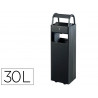 Cendrier cep 6l et corbeille acier extérieur robuste 30l fixation au sol possible coloris noir