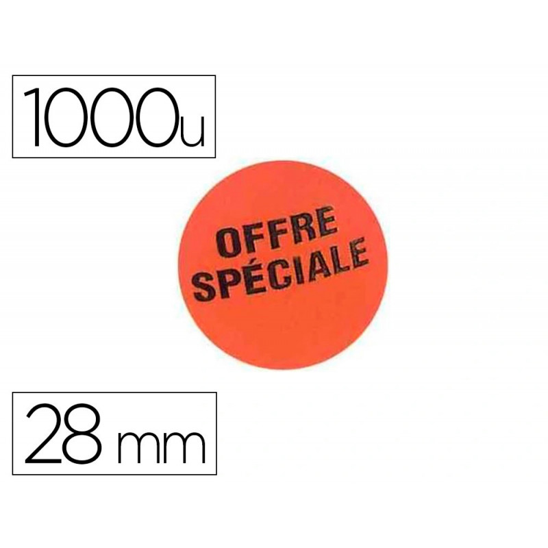 Étiquette adhésive apli pré-imprimée offre spéciale diamètre 28mm rouleau 1000 pastilles