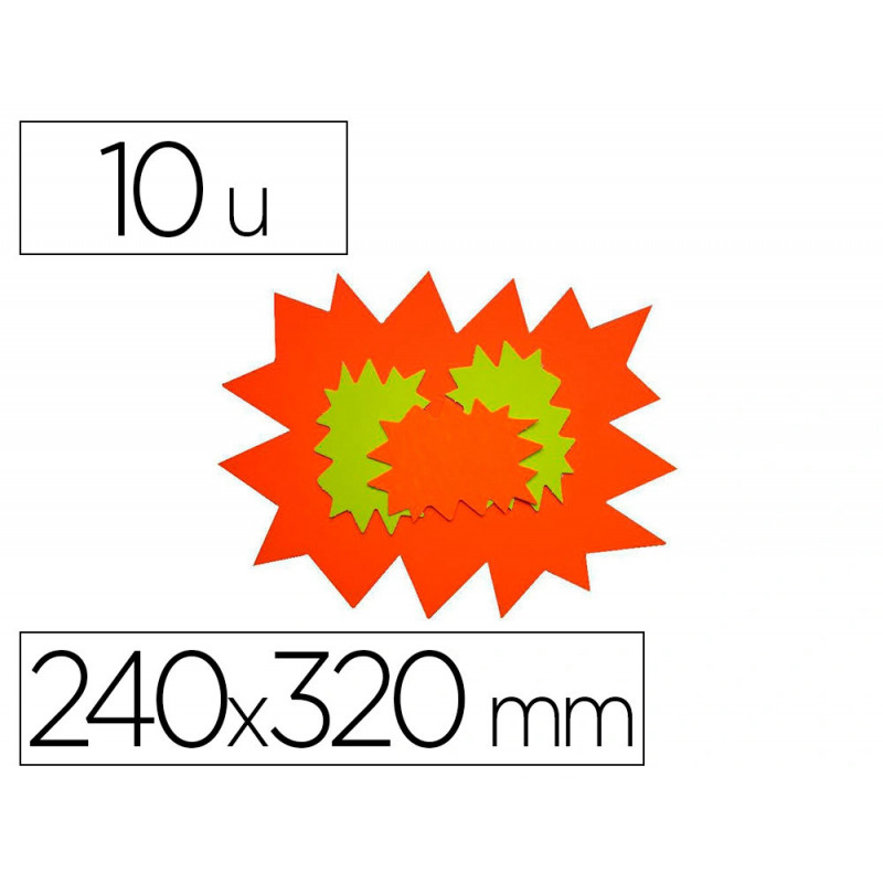 Étiquette affichage apli agipa éclaté effaçable carton fluo 780g 240x320mm 10 unités