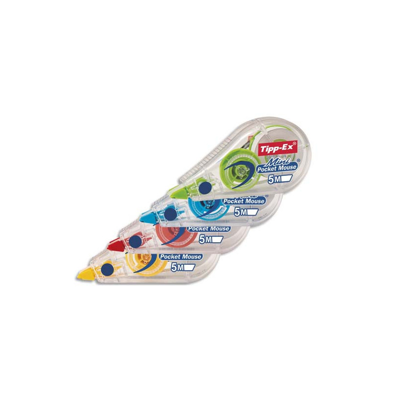 TIPP-EX Mini roller correction jetable sans solvant correction à sec 5 mm x 5 m MINI POCKET MOUSE BLEU