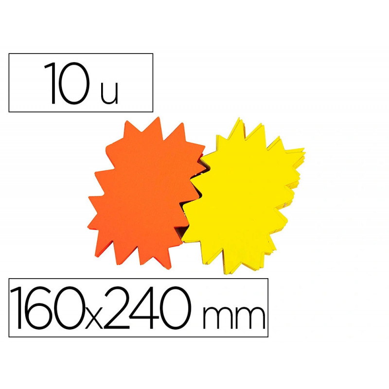 Étiquette affichage apli agipa éclaté effaçable carton fluo 780g 160x240mm 10 unités