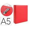 Classeur liderpapel 2 anneaux ronds 40mm a5 carton rembordé pvc coloris orange
