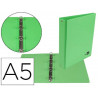 Classeur liderpapel 4 anneaux ronds 25mm a5 carton rembordé pvc coloris vert pistache