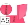 Classeur liderpapel 4 anneaux ronds 25mm a5 carton rembordé pvc coloris fuschia
