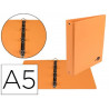 Classeur liderpapel 4 anneaux ronds 25mm a5 carton rembordé pvc coloris orange