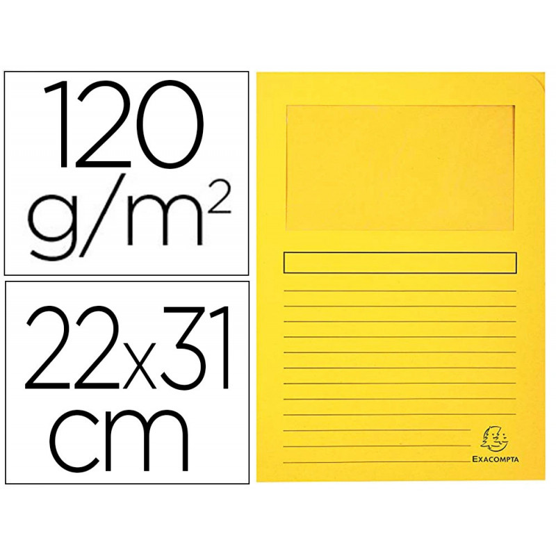Chemise exacompta forever carte recyclée 120g 22x31cm fenêtre coloris jaune paquet 25 unités