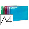Chemise pochette elba hawai polypropylene translucide format a4 fermeture bouton pression coloris assortis
