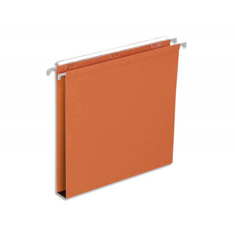 Dossier suspendu l'oblique economique kraft orange 210g a4 tiroir entraxe 330mm h250mm fond 30mm boite 25u