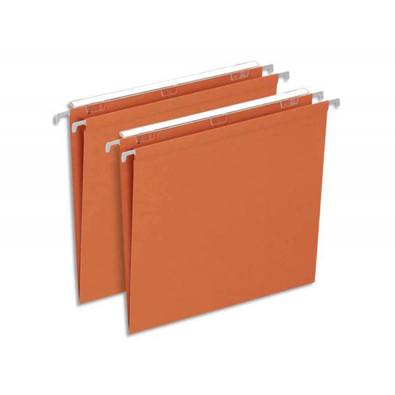 Dossier suspendu l'oblique economique kraft orange 210g a4 tiroir entraxe 330mm h250mm fond v boite 25 unites