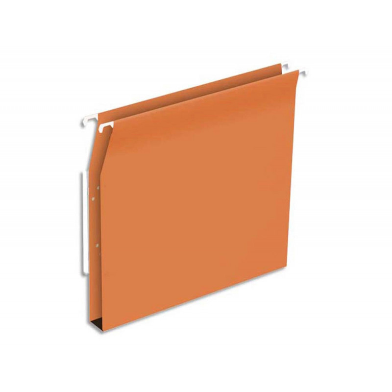 Dossier suspendu l'oblique economique kraft orange 220g armoire entraxe 330m hauteur 275mm fond 30mm boite 25
