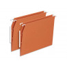 Dossier suspendu l'oblique economique kraft orange 220g armoire entraxe 330m hauteur 275mm fond v boite 25 unites