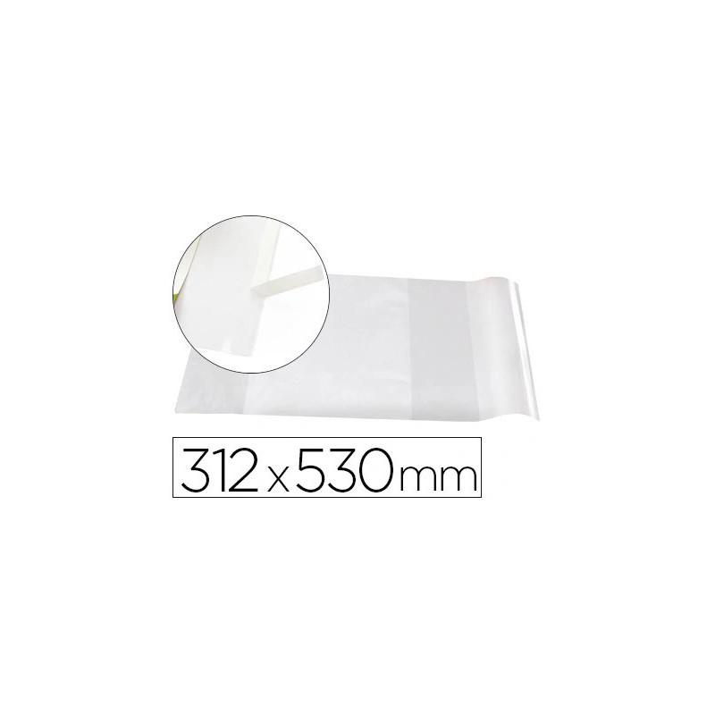 Couvre-livres liderpapel nº31 pvc transparent 13/100e 312x530mm avec rabat adhésif adaptable