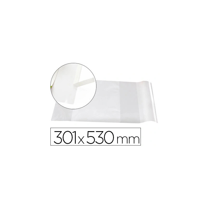 Couvre-livres liderpapel nº30 pvc transparent 13/100e 296x530mm avec rabat adhésif adaptable