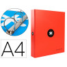 Classeur antartik 4 anneaux end 40mm a4+ carton rembordé coloris rouge