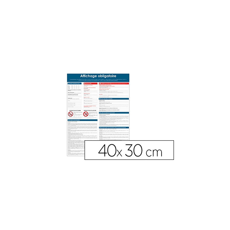 Pancarte affichage obligatoire pvc souple 40x30cm