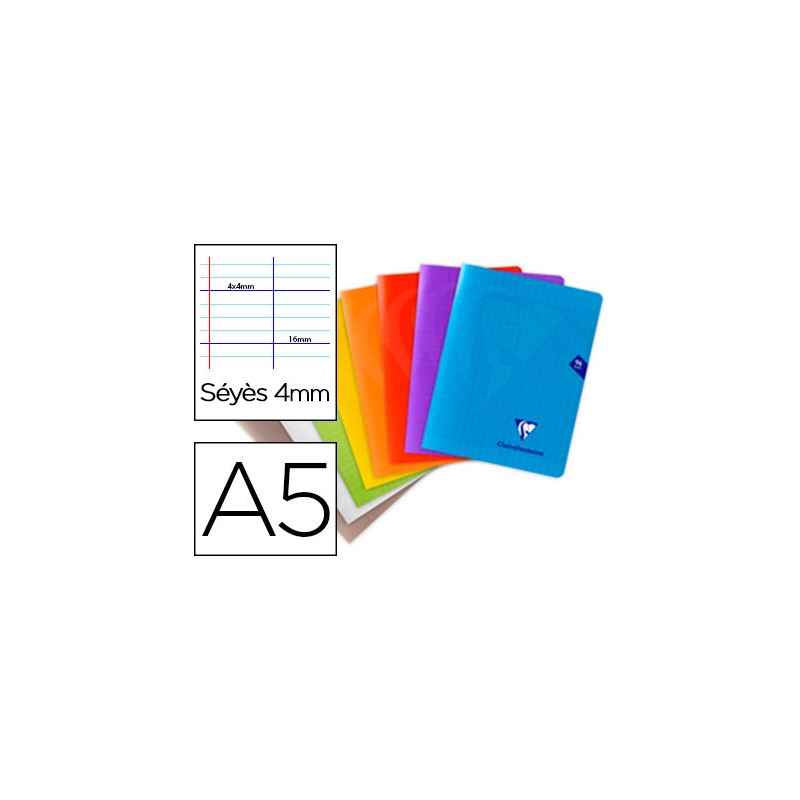 Cahier de textes spirale clairefontaine mimesys couv pp pap velin veloute 90g a5 170x220mm 144p seyes 4