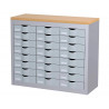 Module paperflow 3 colonnes 24 tiroirs polystyrene plateau melamine hetre etiquettes 75x87x33,5cm