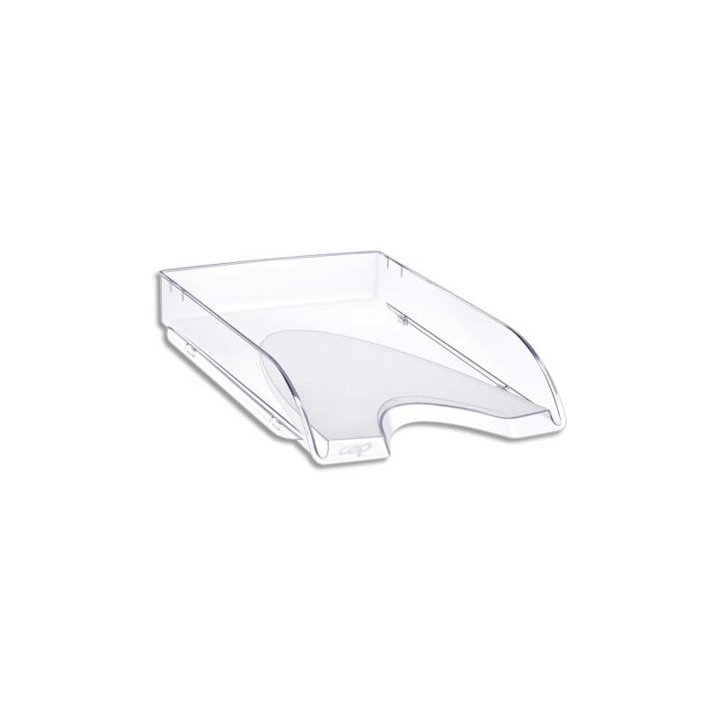 CEP Corbeille à courrier CepPro+ polystyrène, superposable format 24x32 cm - L25,7xH6,6xP34,8 cm cristal