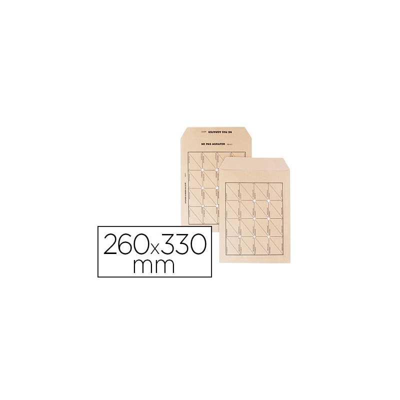 Pochette navette gpv kraft brun 90g 24 260x330mm sans gommage courrier interne boite 250 unites