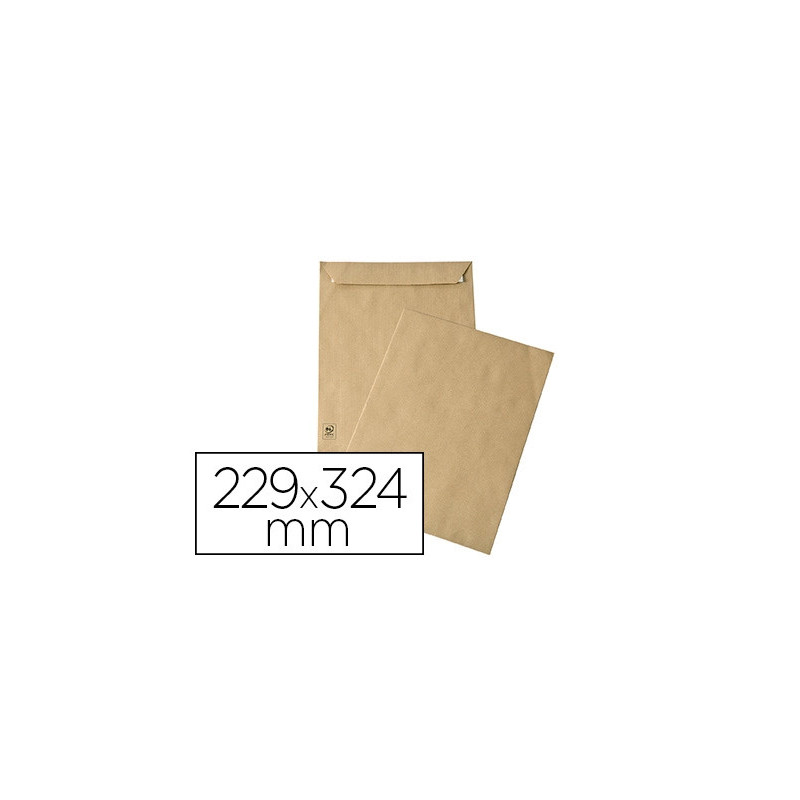 Pochette gpv kraft brun recycle 90g c4 229x324mm bande de protection fenetre 50x100mm boite 250 unites