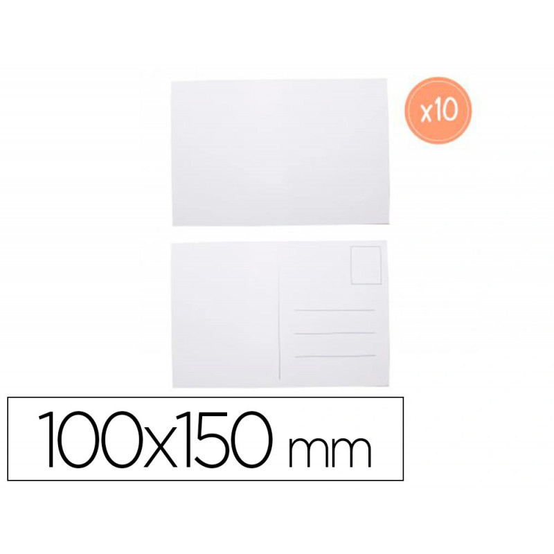 Cartes postales sodertex carton 250gm2 a customiser 100x150mm coloris blanc 10 pcs