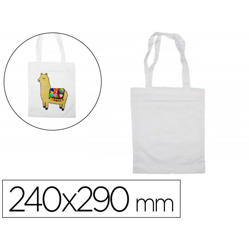 Petit sac shopping sodertex en coton 100grm2 240x290mm 12 pcs coloris blanc