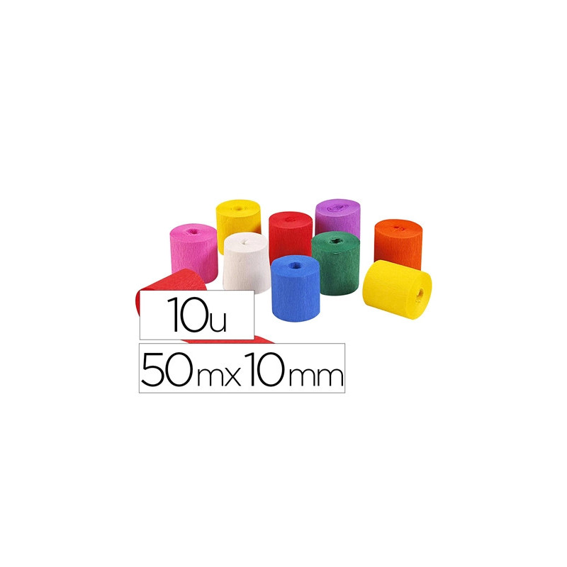 Bande papier crepon ignifuge clairefontaine 50mmx10m 10 unites coloris assortis