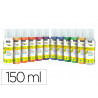 Gouache acrylique pebeo acrylcolor tous supports coloris assortis pailletes lot 12 flacons x 150ml