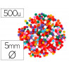 Pompons fontorpin polypropylene taille mini 5mm mix couleurs assorties 500 unites