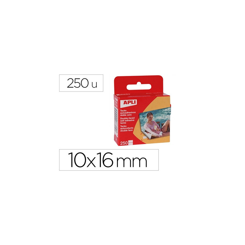 Pastilles apli double face adhesives dim. 10x16mm - 250u