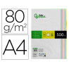 Papier couleur liderpapel multifonction a4 80g/m2 5 coloris assortis jaune bleu crème rose vert 500 feuilles