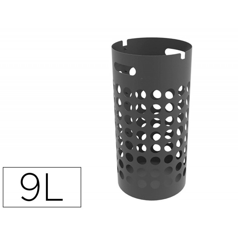 Porte parapluie unilux slim polypropylene socle metal feutrine protection 2 crochets internes capacite 9 parapluies noir