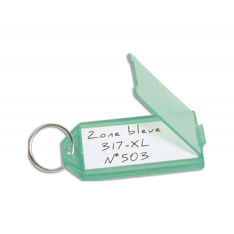Porte-clé sign plastique méta l porte-étiquette 56x29mm coloris assortis 50 unités