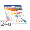 Crayon couleur jovi woodless triangulaire mine resistante haut pouvoir couvrant inodore couleurs vives etui 24 unites