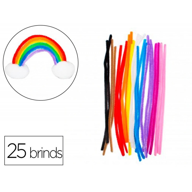 Pack chenilles sodertex diam. 8mmx l300mm 25 brins 10 coloris assortis
