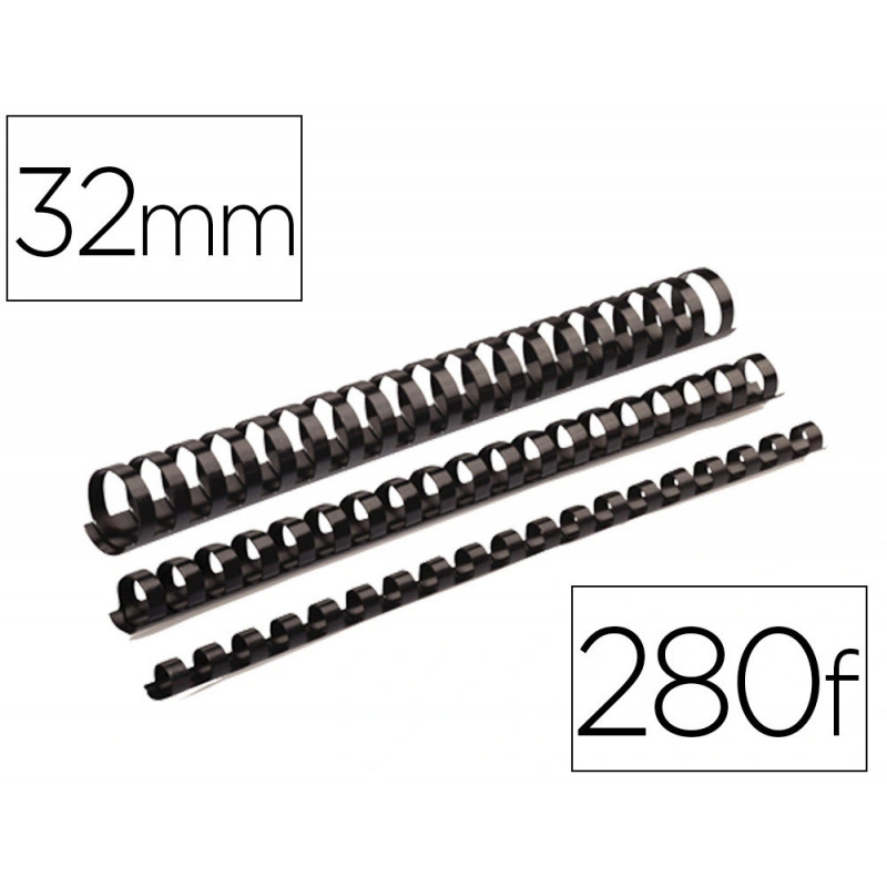 Reliure plast.32mm noir b/50