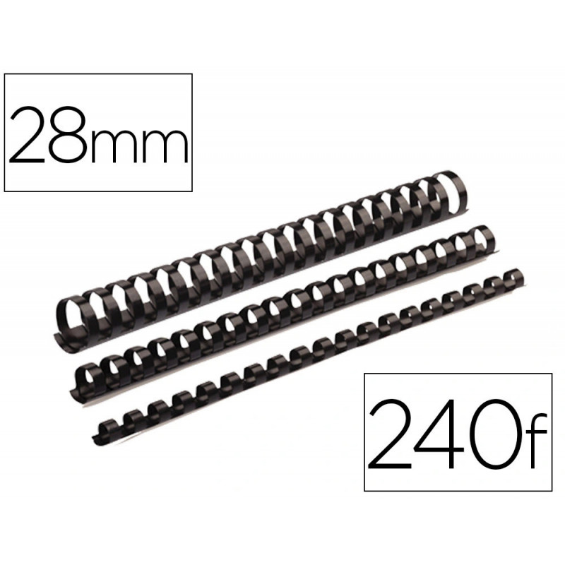 Reliure plast.28mm noir b/50