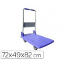 Chariot pliant viso metal polypropylene 2 roues fixes 2 pivotantes patins antiderapants plateforme 72x49cm charge 150kg