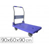 Chariot pliant viso metal polypropylene 2 roues fixes 2 pivotantes patins antiderapants plateforme 60x90cm charge 320kg