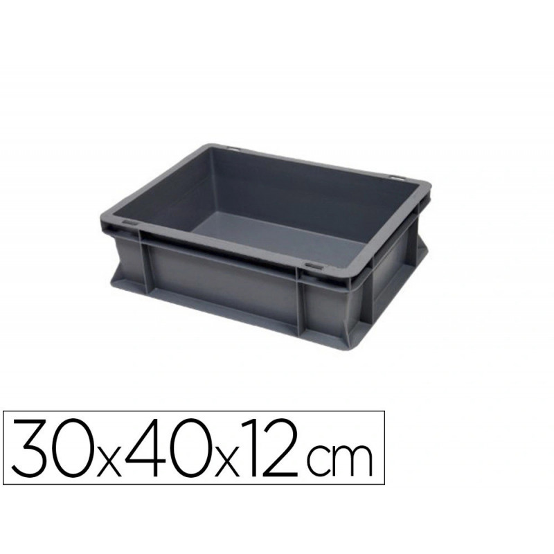 Bac manutention viso polypropylene tres rigide parois renforcees empilable 10l charge 15kg 30x40x12cm gris