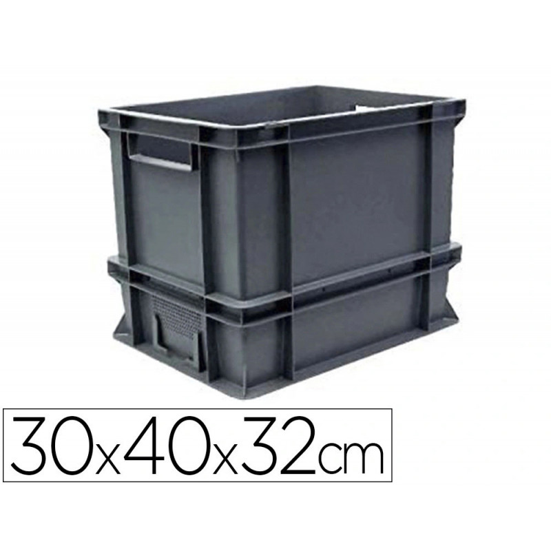 Bac manutention viso polypropylene tres rigide parois renforcees empilable 25l charge 20kg 30x40x32cm gris