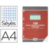 Feuillet mobile conquérant sept a4 210x297mm 100 pages 80g séyès perforé coloris vert