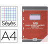 Feuillet mobile conquérant sept a4 210x297mm 100 pages 80g séyès perforé coloris rose
