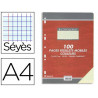 Feuillet mobile conquérant sept a4 210x297mm 100 pages 80g séyès perforé coloris jaune