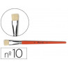 Brosse plate raphaël soie de porc nº10 virole fer blanc nickelé