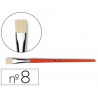Brosse plate raphaël soie de porc nº8 virole fer blanc nickelé
